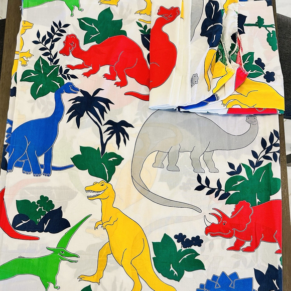 Springs Industries Other - Vintage 1980s 1990s Dinosaur TWiN SHEET SET Primary Colors Springs Industries